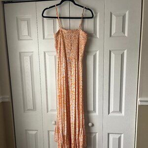 Like New Angie Smocked Tank Rounded Hem Maxi Dress